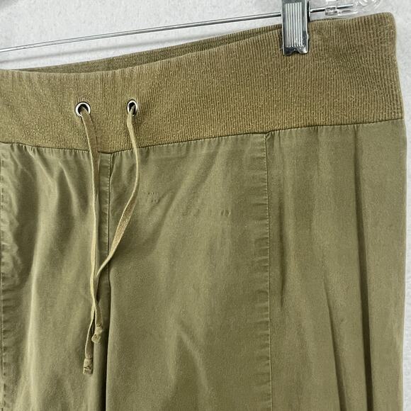 EILEEN FISHER Pants M Stretch Organic Cotton Canvas Tapered Drawstring Green - Picture 6 of 14
